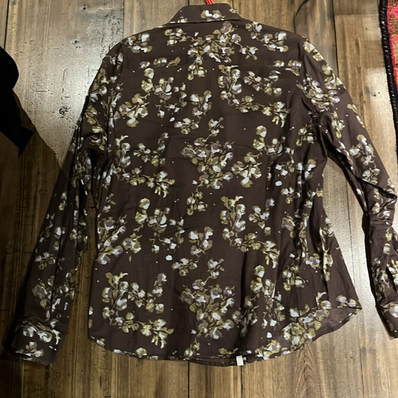 DKNY mens brown print shirt - Picture 2 of 4
